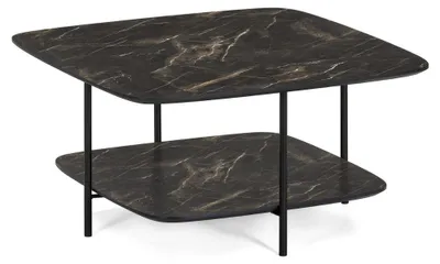 Produktbild von Design Couchtisch MARMOL 75cm schwarz moderne Marmor-Optik