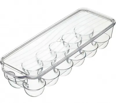 Produktbild von KitchenCraft Kühlschranksicherer Kunststoff-Eierhalter mit Deckel, 32,5 x 11,5 cm (13" x 4,5") - Transparent