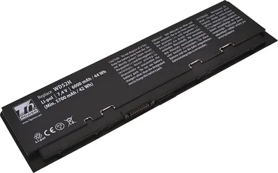 Produktbild von T6 Power Akku für Dell Laptop, Teilenummer VFV59, Li-Poly, 7,4 V, 6000 mAh (44 Wh), schwarz