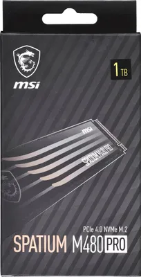 Zdjęcie produktu dla MSI Spatium M480 PRO PCIe 4.0 NVMe M.2 1TB, 1 TB, M.2, 7400 MB/s