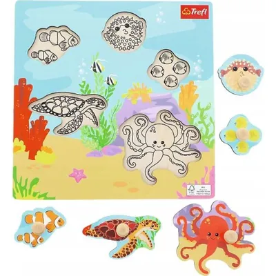 Image de Trefl - Puzzle Animaux sous l'eau - en bois - 1-39 dielov