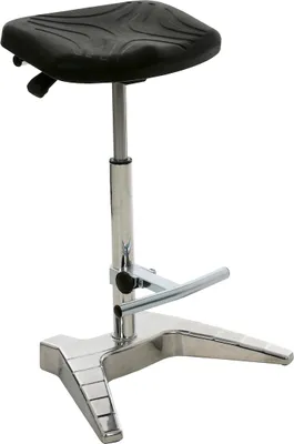 Produktbild von Stabile Stehhilfe Phoenix | Sitzhöhe 60-85cm | Tragfähigkeit 150kg | Polstersitze | mit integrierten Transportrollen | Schwarz