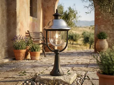 Produktbild von LED Sockelleuchte im Landhaustil, Gartenlaterne zur Wegbeleuchtung, Höhe 54cm