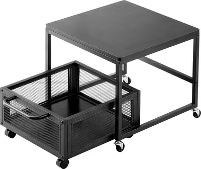 Zdjęcie produktu dla Stojak na mini lodówkę SucceBuy z miejscem do przechowywania, udźwigiem 90 kg, wózkiem do przechowywania i obrotowymi kółkami