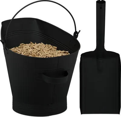 Produktbild von relaxdays Vědro na popel s lopatou 11 L