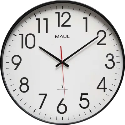 Produktbild von MAUL Wanduhr MAULclimb Ø 47.7 x 5.4 cm funkgesteuert Kunststoff 1 x AA (1.5 V) schwarz
