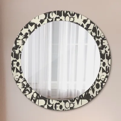 Produktbild von Ø70cm Modern Spiegel - Wandspiegel Wandmontage- Schlafzimmer - abstrakt Typografie