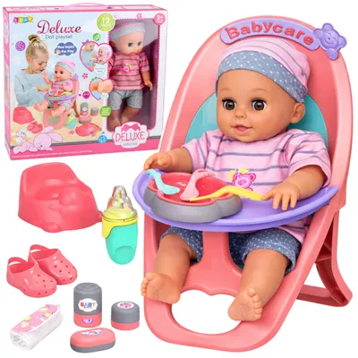 Produktbild von Babypuppe pinkelt, plappert, weint, spricht, 12 Geräusche, Zubehör, Stuhl