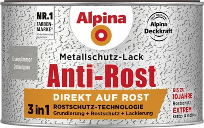 Produktbild von Alpina Metallschutz-Lack Eisenglimmer 300 ml dunkelgrau