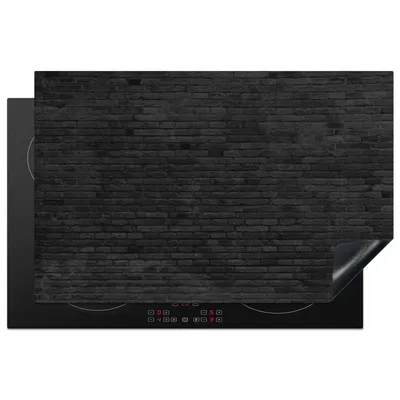 Produktbild von KitchenYeah© Herdabdeckplatte Steine - Schwarz - Wand , 81x52cm, Küche Deko, Glaskeramikkochfeld Herdabdeckung, Abdeckplatte fùr Kochfeld