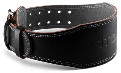 Image de Fitgriff® Ceinture de musculation classique - 100% cuir - pour hommes et femmes - Ceinture pour musculation, entraînement de force et haltérophilie (noir) - Tour de taille : 85-109 cm