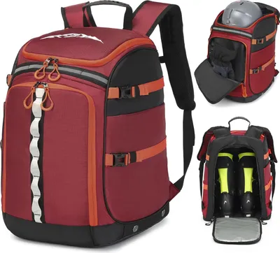 Produktbild von Skischuhtasche mit Helmvak 50L – Nylon Skirucksack für Skischuhe und Schlittschuhe