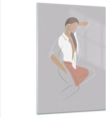 Produktbild von Bilder auf glas - Einteilig - Frau Grafik Modern - 80x120cm - Glasbilder - Wandbilder - Bilder - zum Aufhängen bereit - Wanddekoration aus Glas - Glas Bilder - Wandbild auf Glas - GPA80x120-4266