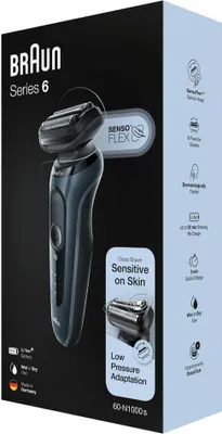 Immagine prodotto di Braun Series 6 60-N1000s Rasoio da uomo, rasoio elettrico Wet&Dry