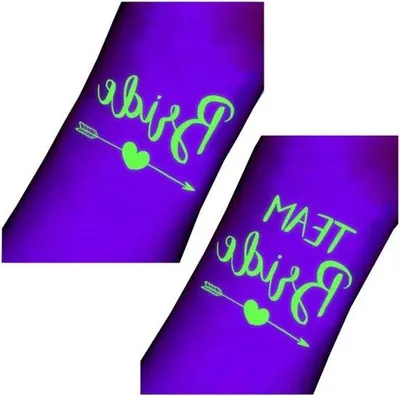 Productafbeelding van Tijdelijke Tattoos - Feest Decoratie - Vrijgezellenfeest Vieren - Lichtgevend Effect - 11 Stuks - Wit