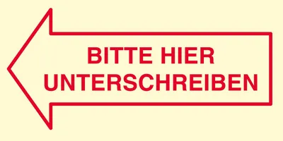 Produktbild von inFO Haftmarker gelb"BITTE HIER UNTERSCHREIBEN" 3x 50 Streifen