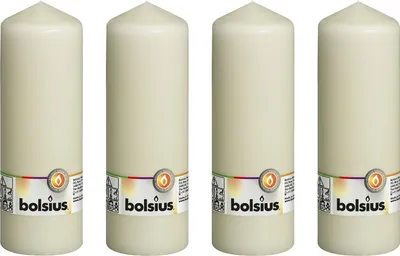 Image de lot de 4 bougies - hauteur 20 cm - diamètre 6,8 cm - ivoire