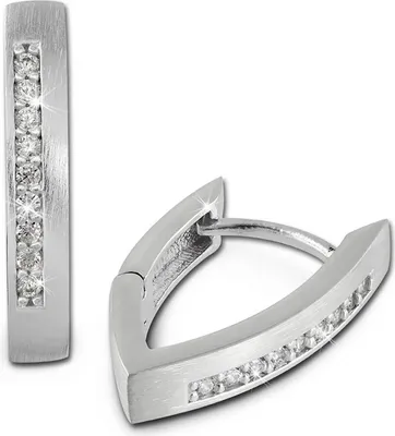 Produktbild von SilberDream Creolen weiß Ohrringe Sterlingsilber Zirkonia Damen D2SDO379W