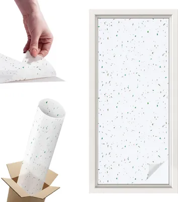Obrázok produktu pre Vitrážová fólia na okno - 116x50 cm - Vitrážová fólia na okno, dekoratívna a nepriehľadná - Samolepiaca dekoratívna fólia na sklo s vitrážovým vzorom - UV ochrana, jednoduchá inštalácia, dekorácia okna - Rozptýlené prvky