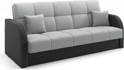 Zdjęcie produktu dla LIKMA Rozkładana Wersalka Togo Jasnoszara/Czarna 214x93x85cm z Funkcją Spania, Pojemnikiem na Pościel, Sofa w Tkaninie Inari 91+100
