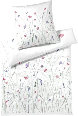 Produktbild von elegante Mako-Satin Bettwäsche-Garnitur Highlife Farbe weiss Größe 135x200+80x80