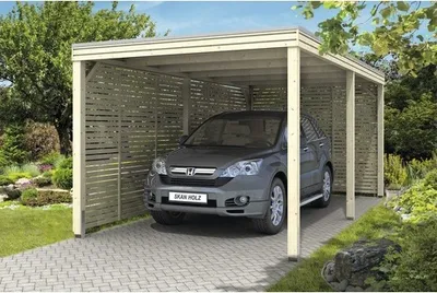 Obrázek produktu pro Přístřešek na auto SKAN HOLZ Cubus 294 x 574 cm přírodní vč. stěn