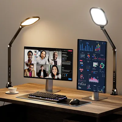 Zdjęcie produktu dla Lampa biurkowa LED z klipsem do wideokonferencji regulowana 15W CRI95