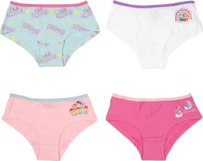 Obrázok produktu pre Dievčenské nohavičky Paw Patrol v balení po 4 kusoch zo 100 % bavlny s veselými vzormi 98/104 cm