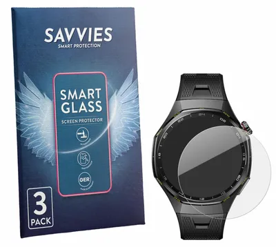 Produktbild von 3x Savvies Schutzglas Folie für Huawei Watch GT 7 Pro 9H Panzer Schutzfolie Glas Displayschutz klar transparent