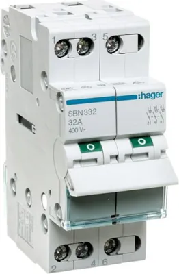 Image de Interrupteur 32A 3 contacts NO 400V AC 2PLE Hager SBN332