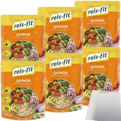 Produktbild von Reis-Fit Express Reis Quiona 6er Pack (6x250g Packung) + usy Block