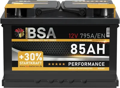 Produktbild von BSA Autobatterie 85Ah 12V Batterie 795AEN ersetzt 70Ah 72Ah 74Ah 75Ah 77Ah 80Ah 82Ah 83Ah