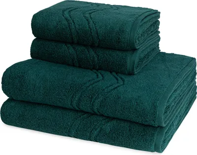 Produktbild von Ross Cashmere feeling 2 X Handtuch 2 X Duschtuch im Set Walkfrottee aus Baumwolle 520 g/m², Weich saugstark mit Aufhänger Kordel, Wellenmuster und gewebte Bordüre elegant