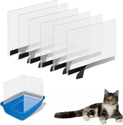Produktbild von Famanu Katzenstreu-Schutzbord mit hohen Seiten - 6 Stück