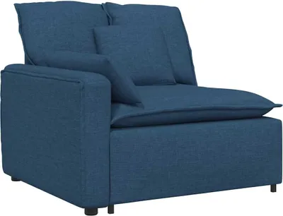 Zdjęcie produktu dla vidaXL Moduł końcowy sofy modułowej z poduszką podłokietnika niebieski 100 cm