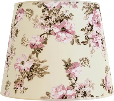 Produktbild von Leuchtenschirm Landhaus mit Stoff beklebter Kunststoff E27 Ecru Rosa