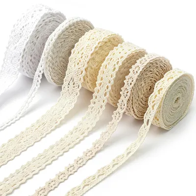 Image de Ruban décoratif - Lot de 6 rouleaux - Idéal pour la décoration de travaux manuels et d'emballages cadeaux - Blanc