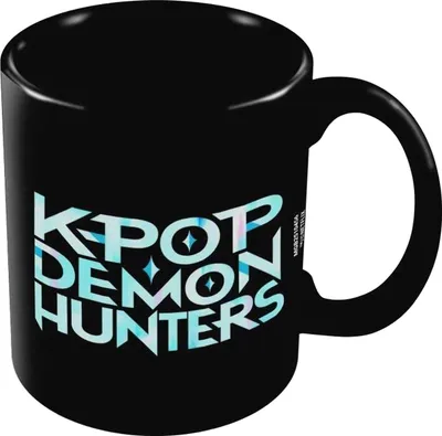 Obrázok produktu pre K-Pop Demon Hunters - hrnček na kávu, logo PM12504 (jedna veľkosť) (čierny)