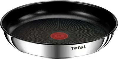 A close-up studio shot of a Tefal frying pan.