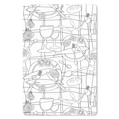 Produktbild von MuchoWow® Mauspad Mousepad Fische - Muster - Schwarz und Weiß 40x60 cm - Mousepads - Maus Mat - Pad - Mausunterlage - Schreibtisch Accesoire