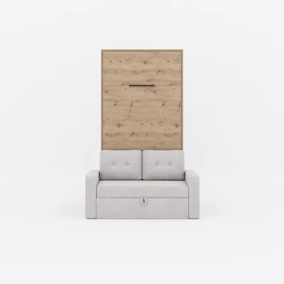 Produktbild von Schrankbett M3 Vertikal 100x200 cm mit Sofa  Wildeiche