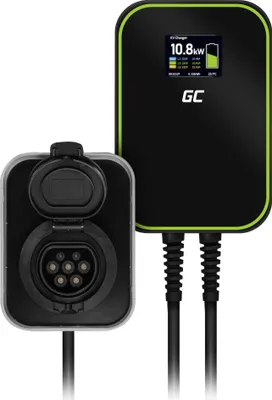 Zdjęcie produktu dla Green Cell EV15RFID, Czarny, Ściana, Aluminium, LCD, Typ 2, IP66