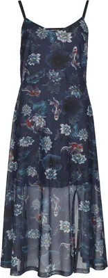Produktbild von Jawbreaker Mittellanges Kleid Damen Flower Print Cami Mesh Midi Dress blau M