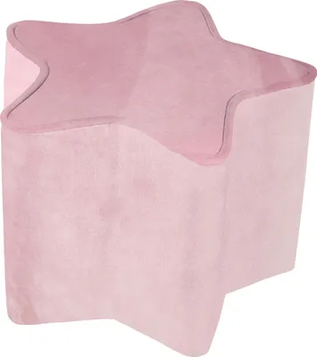 Produktbild von roba Kinderhocker in Sternform „Lil Sofa“, bequemer Hocker mit Samtstoff in der Farbe Mauve, Pouf