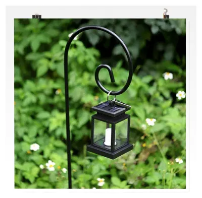 Produktbild von Schäferhaken Laternenstab Vogelhäuschen Solarleuchten - 2 Stück Zusammenklappbar Metall Gartenstab für Vogelkäfige, Laternen, Hochzeiten, Pflanzkörbe Solarlaternen Wasserdichte Solarlampe