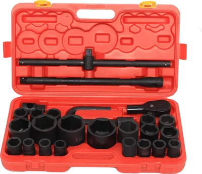 Produktbild von Steckschlüsselsatz 26Stk Steckschlüsselsatz Profi Schlagschrauber Nüsse Set 21-65mm Auto Nusskasten Reparatur Werkzeuge
