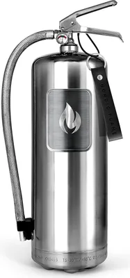 A studio shot of a fire extinguisher.
