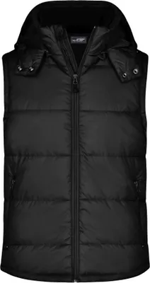 Produktbild von Modische Steppweste mit abnehmbarer Kapuze black, Gr. 3XL