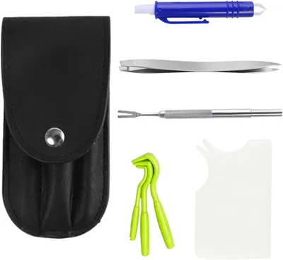 Produktbild von Zeckenzange 7-in-1 Set, mit Etui und Pinzette, für Haustiere