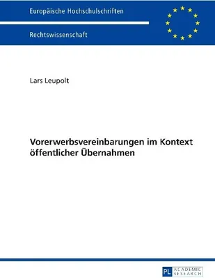 Produktbild von Vorerwerbsvereinbarungen im Kontext öffentlicher Übernahmen
